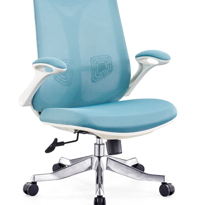 Кресло для домашнего компьютера с подвижными подлокотниками, поворотным механизмом, офисный минимализм, дышащая сетчатая ткань