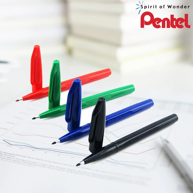 1шт Ручка Pentel Sign Pen 2,0 мм для графического письма Черная/синяя/зеленая/красная ручка из волокна S520 Школьные и офисные принадлежности Ручка Kawaii