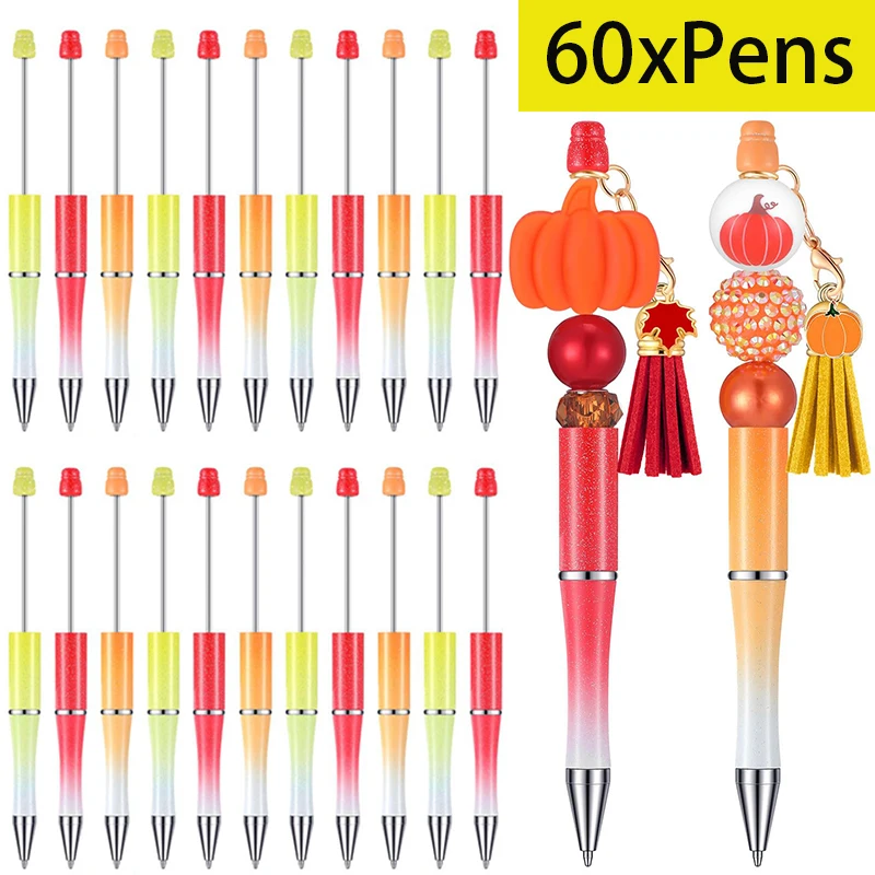 60шт Пластиковые ручки из бисера Ручки из бисера для поделок Ручки из бисера Офисные школьные принадлежности для детей Студенты Медсестра