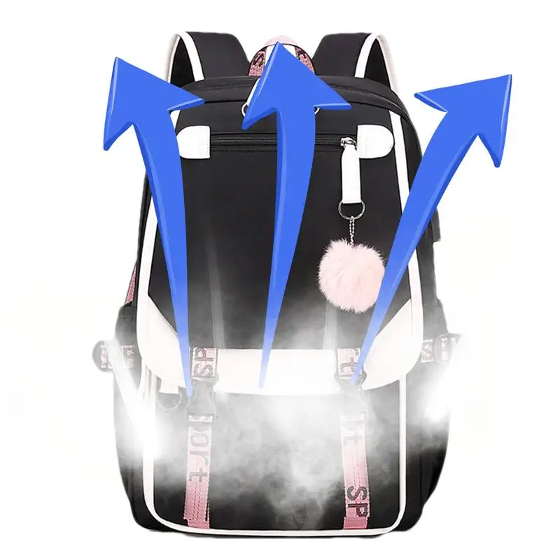 Школьный рюкзак для девочек-подростков, женский школьный рюкзак с USB-портом для школьных принадлежностей, большая емкость 27 л, Женский досуг