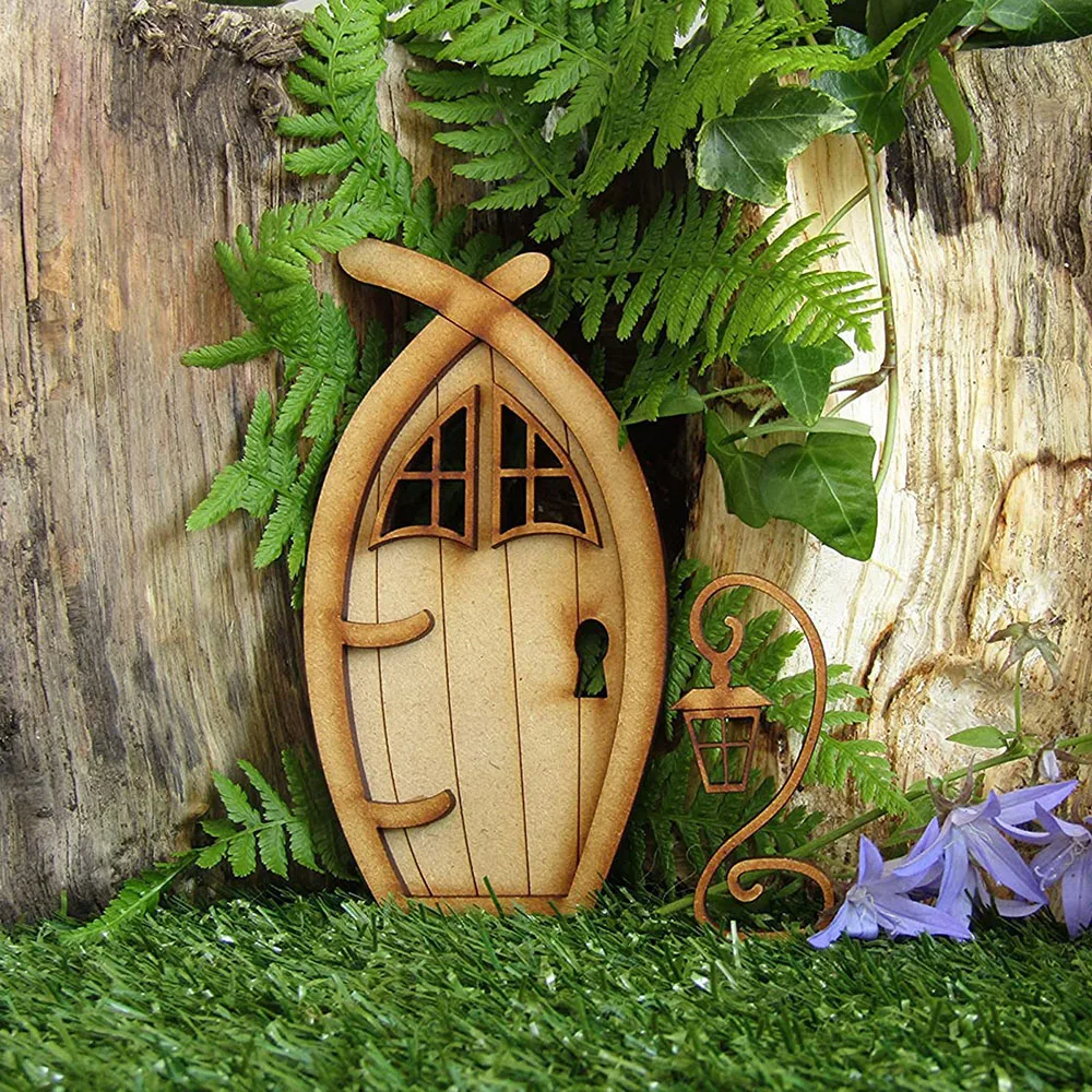 Подарочный деревянный орнамент, кукольный дом, кукольный сад, микроландшафт, Деревянное ремесло, Миниатюрная дверь Сказочного Эльфа
