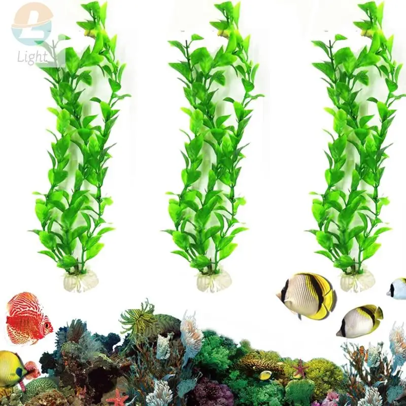 Большие искусственные аквариумные растения, имитирующие пластиковую зелено-красную водную растительность Для украшения ландшафта аквариума с водными рыбами