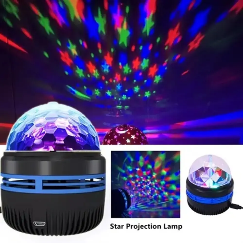 Лампа-проектор со звездами, питание от Usb, красочный вращающийся Волшебный шар, лампа для атмосферы автомобиля, KTV-бар, дискотека, DJ, вечерние сценические огни
