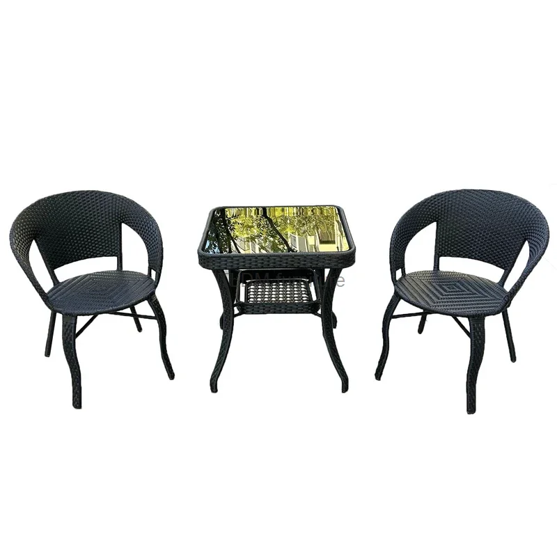 Уличная мебель из ротанга, Журнальный столик для отдыха на балконе, Садовый стол и стул для патио, костюм-тройка, стулья из ротанга