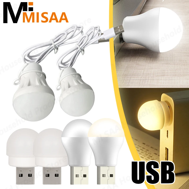 USB Светодиодная лампа 3 Вт, Портативная светодиодная лампа 5 В, Книжные фонари, Энергосберегающая Аварийная лампа, лампа для кемпинга, лампа для чтения в помещении.