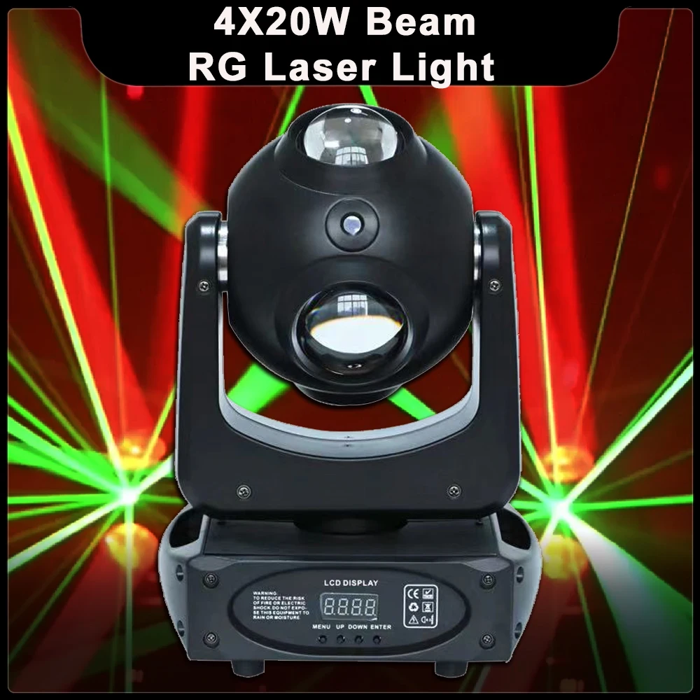 Новый 4x20 Вт Луч RG Лазерный Движущийся Головной Свет DMX512 Стробоскопические Эффекты Для DJ Disco Party Club Show Рождественский Эффект Освещения Сцены
