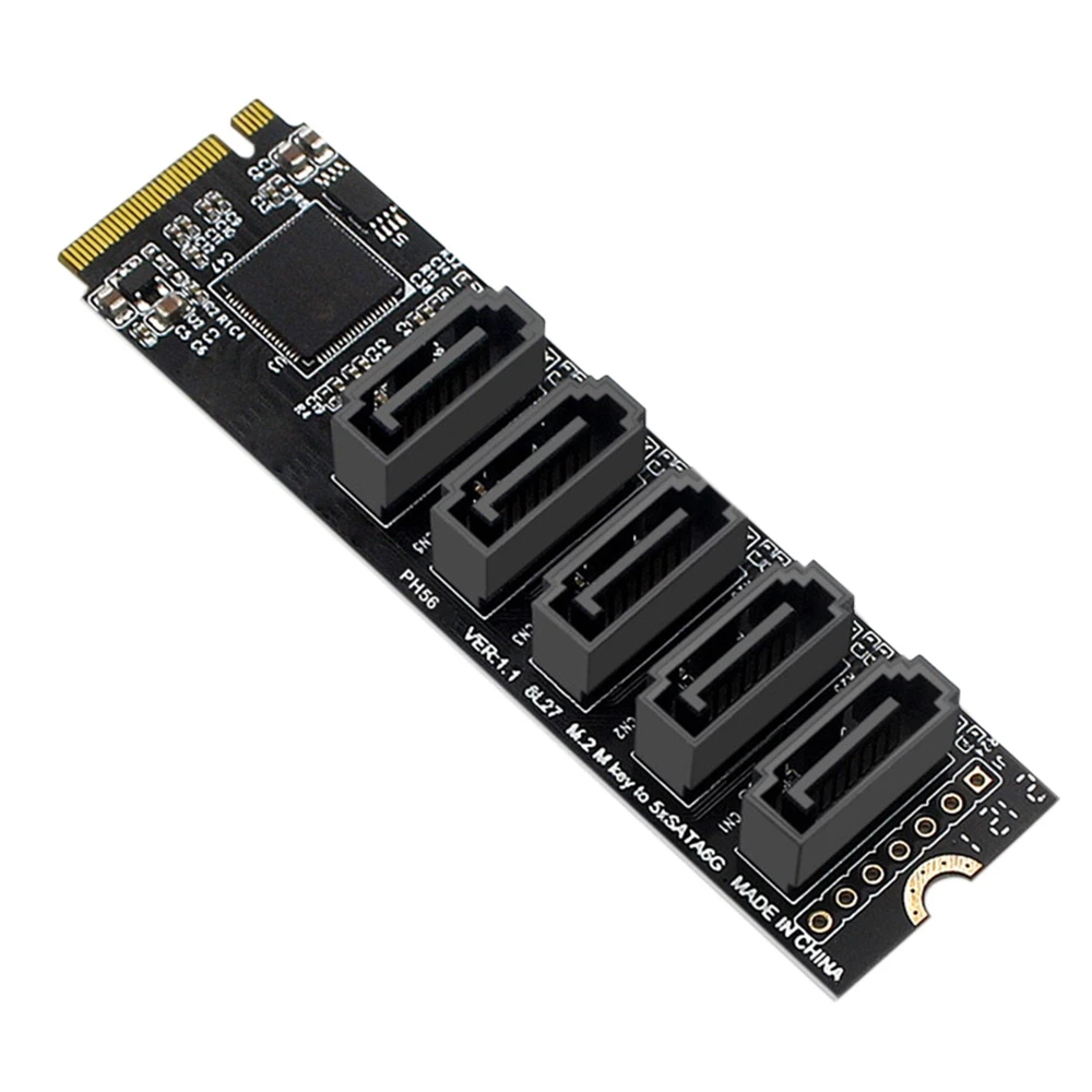 M.2 NGFF PCIE B-Key Sata для SATA 3.0 5-портовая карта расширения 6 Гбит/с Карта адаптера JMB585 чипсет M.2 NVME для SATA3.0