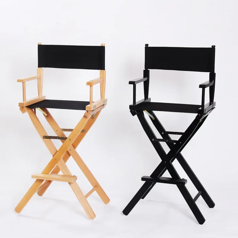 Режиссерское кресло из массива дерева с высокими ножками, переносное складное пляжное кресло со спинкой, барное повседневное кресло для макияжа