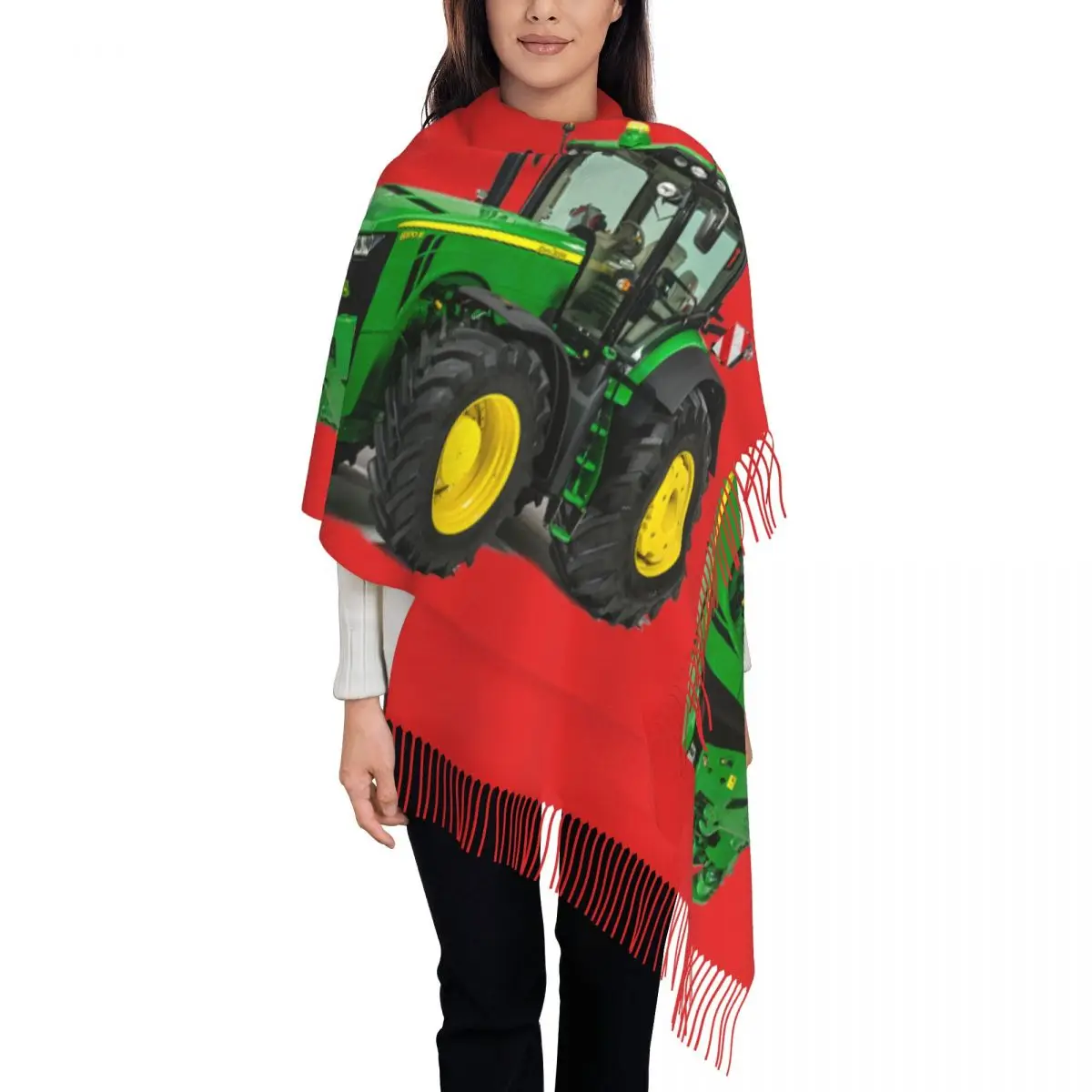 Тракторный шарф с индивидуальным принтом Для женщин, мужчин, Зимние осенние теплые шарфы, сельскохозяйственная шаль