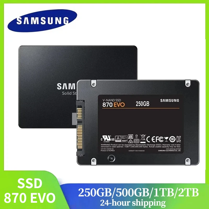SAMSUNG SSD 870 EVO 1 ТБ 2 ТБ 250 ГБ 500 ГБ Внутренний Твердотельный диск HDD Жесткий Диск SATA3 2,5 дюймовый Ноутбук Настольный ПК MLC disco duro