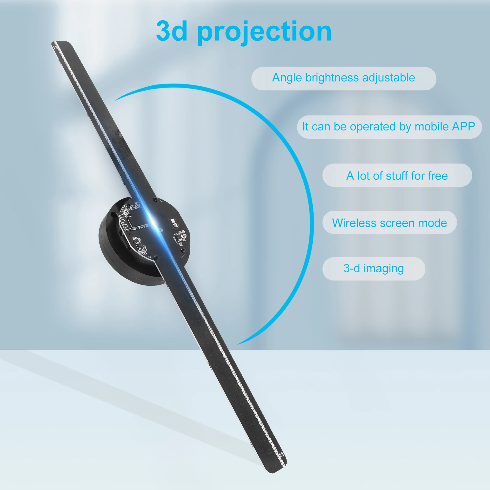 42-сантиметровый 3D-голографический проектор, светодиодная лампа для инструментов невооруженным глазом, Голографический 3D-вентилятор, экран для фото- и видеосъемки, рекламный свет