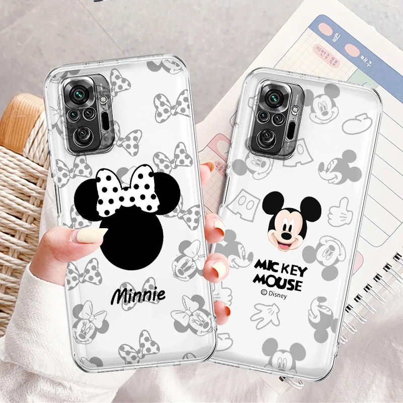 Роскошный Прозрачный Чехол Для Телефона Disney Mickey Minnie Для Xiaomi Redmi Note 12 11E 11S 11 11T 10 10S 9 9T 9S 8 8T Pro Plus 5G 7