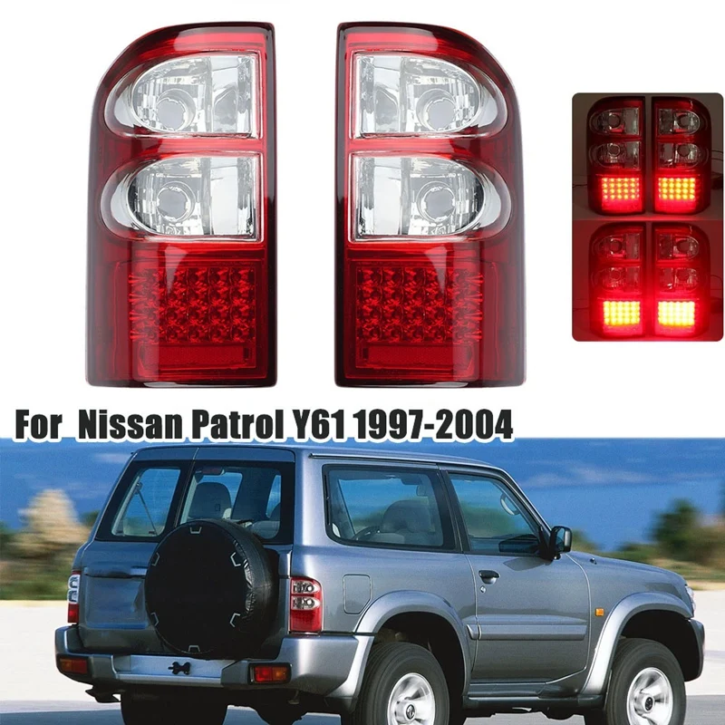 Автомобильный левый и правый задний указатель поворота, стоп-сигнал для Nissan Patrol серии Y61 1997 1998-2004, красный