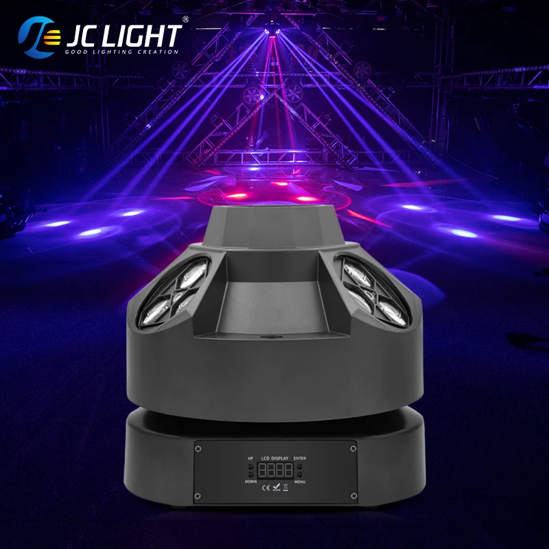 JC Light Четырехголовый лазерный луч Bee Eye Led вращающийся красочный луч лампы с голосовым управлением, стробоскопический лазерный DJ Disco Party