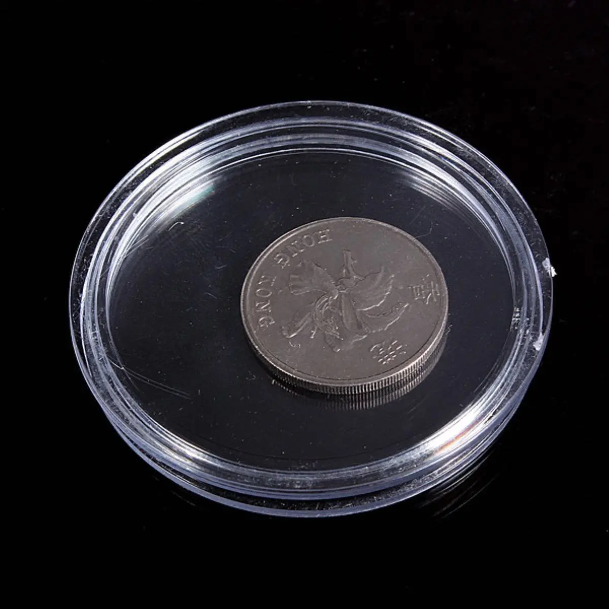 10 шт. Маленькие круглые прозрачные пластиковые капсулы для монет в коробке 25 мм