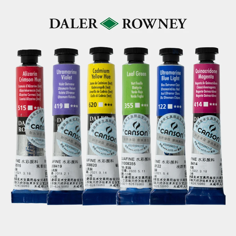 Акварельные пигменты DALER ROWNEY Aquafine из Великобритании 48 цветов в тюбике объемом 8 мл, принадлежности для акварельной живописи для профессиональных художников