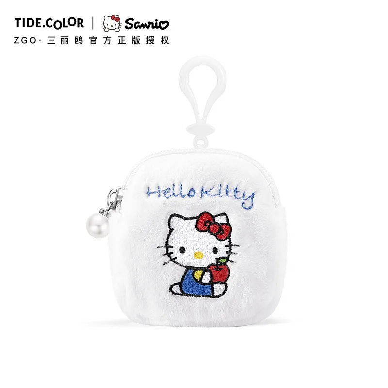 Плюшевая сумка для хранения аниме Hello Kitty Sanrio Kawaii с милым мультяшным Девчачьим сердечком, Кошелек для монет, Брелок, Чехол для наушников, подарки