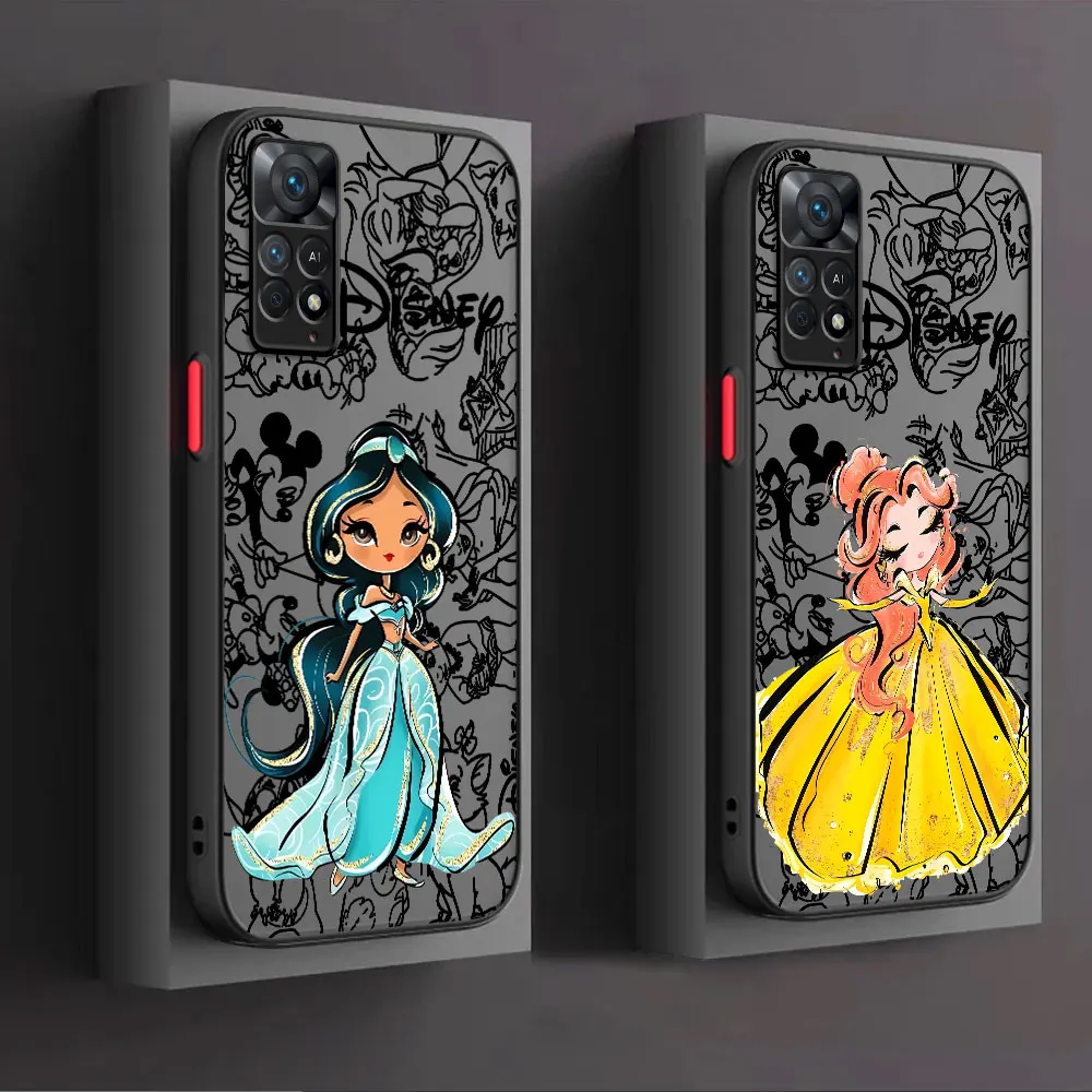 Чехол для телефона Disney Princess для Redmi Note 10 Pro 10S 11T 9 11 Pro 12 11S 12S 8 Pro 7 9S 8T 12 Pro Роскошный Жесткий Чехол для ПК