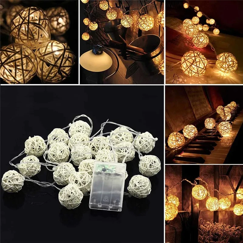 Модный 20 светодиодный светильник-гирлянда для вечеринки, шар, струнная лампа, гирлянда, Сказочные огни, Рождественская свадебная подвеска, садовое наружное украшение