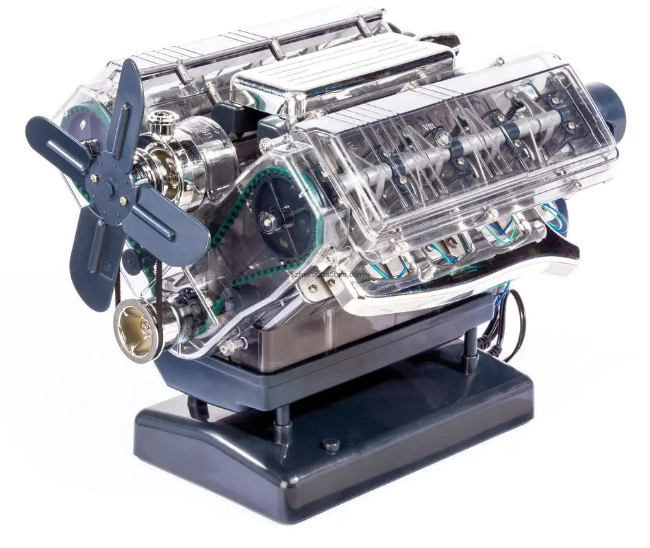 250шт + комплект для сборки модели двигателя MINI V8 Прозрачный визуальный Запускаемый подарок на День рождения Игрушки STEAM