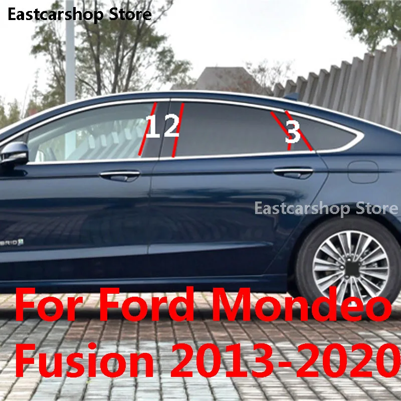 Для Ford Fusion Mondeo MK5 2020 2019 2018 Средняя Колонна Автомобиля PC Оконные Планки Украшения B C Полоса Стойки Наклейка 2017 2016 2015