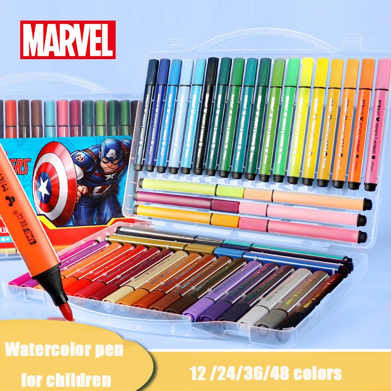 2023 Супергерои Marvel, Мстители, персонажи мультфильмов, детская акварельная ручка в штучной упаковке, моющиеся детские инструменты для рисования, обучающие канцелярские принадлежности