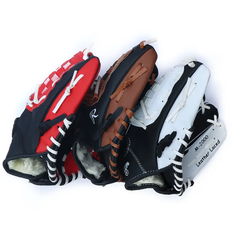 Бейсбольные перчатки для взрослых, защитные перчатки для игры в софтбол, износостойкие спортивные перчатки для рук из ПВХ 12,5 дюймов