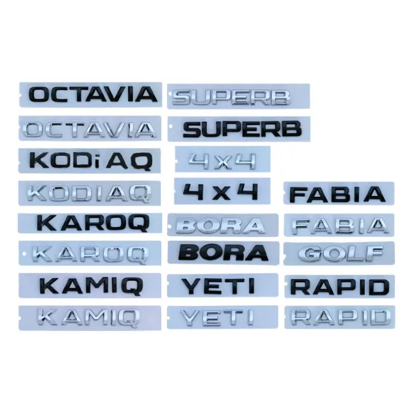 4X4 FABIA KAMIQ KAROQ KODIAQ OCTAVIA RAPID SUPERB YETI автомобильные наклейки с буквенным логотипом Skoda для ремонта багажника серии Skoda аксессуары