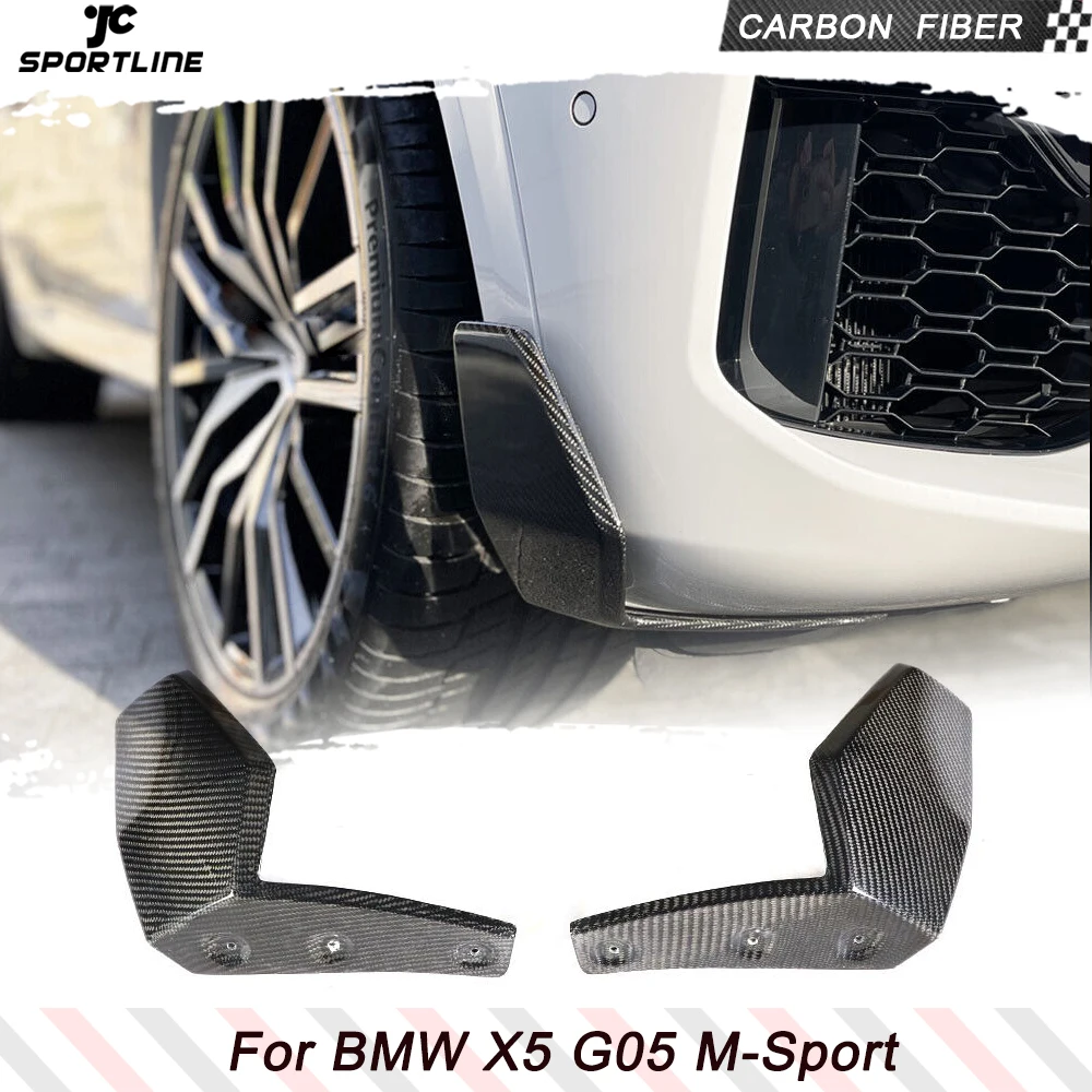 Разветвитель переднего бампера автомобиля из углеродного волокна Canard Fins для BMW X5 G05 M-Sport 2019 2020 Разветвитель переднего бампера автомобиля Canard Fins