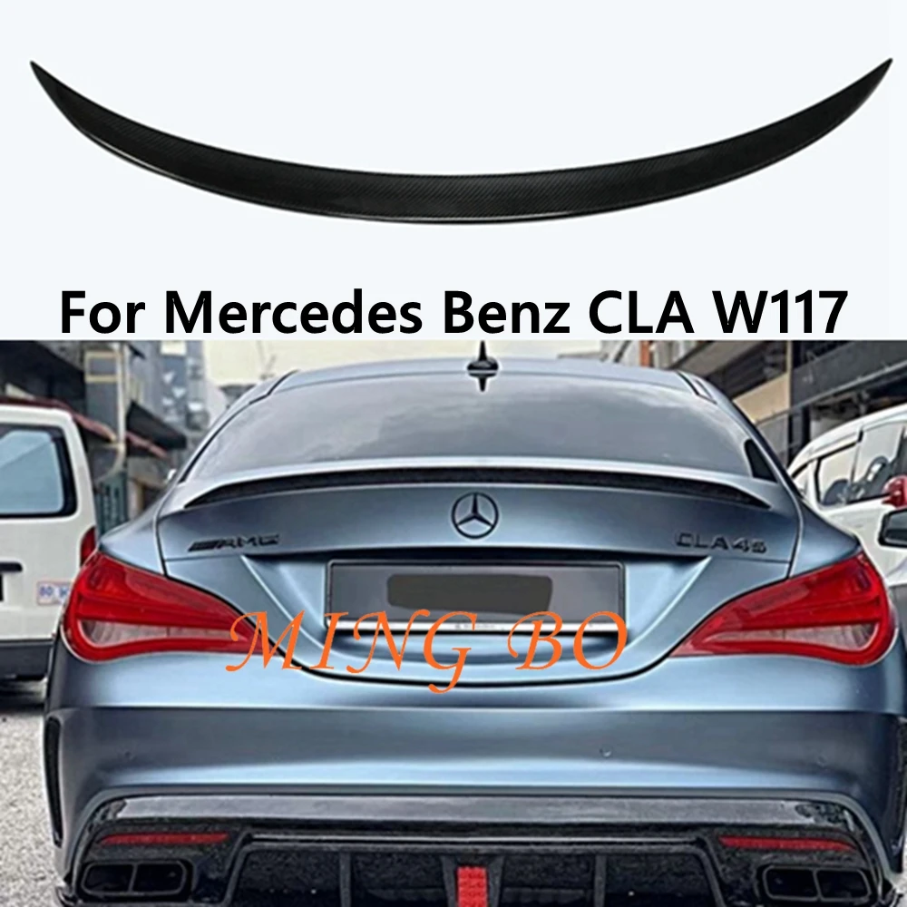 Для Mercedes-Benz CLA W117 C117 Задний спойлер из углеродного волокна, крыло багажника 2013-2019, FRP, Кованый углерод