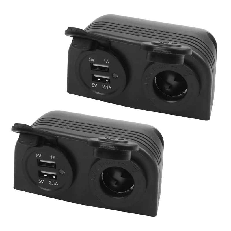 3X Разветвитель гнезда USB-прикуривателя для автомобиля-каравана с двумя лодками, адаптер зарядного устройства 12V