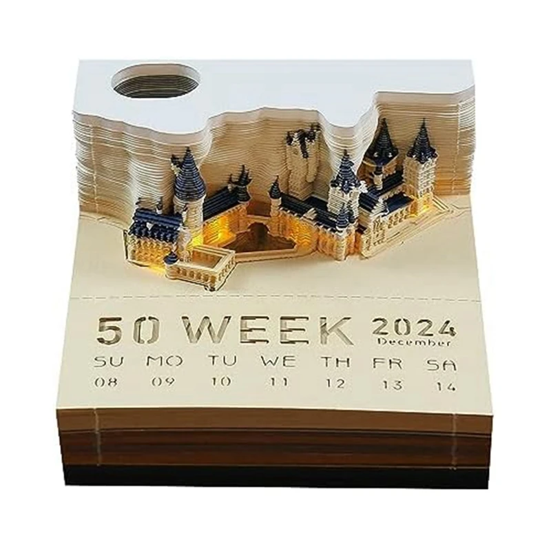 Блокнот для заметок Альбом для вырезок с календарем Cube Castle LED 3D Блокнот для заметок Альбом для вырезок Рождественский Подарок на День Рождения